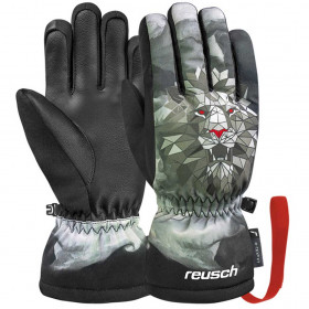 Гірськолижні дитячі рукавички Reusch Carter R-TEX Jr black / silver / fluo red