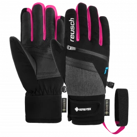 Рукавички дитячі Reusch Travis GTX Black Melange Pink Glo