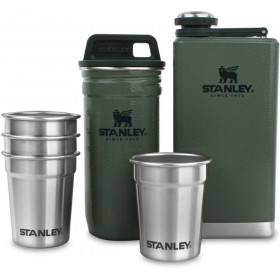 Набір Stanley Adventure Pre-Party Shot Glass + Flask Set Hammertone Green (2 Фляги та 4 рюмки)